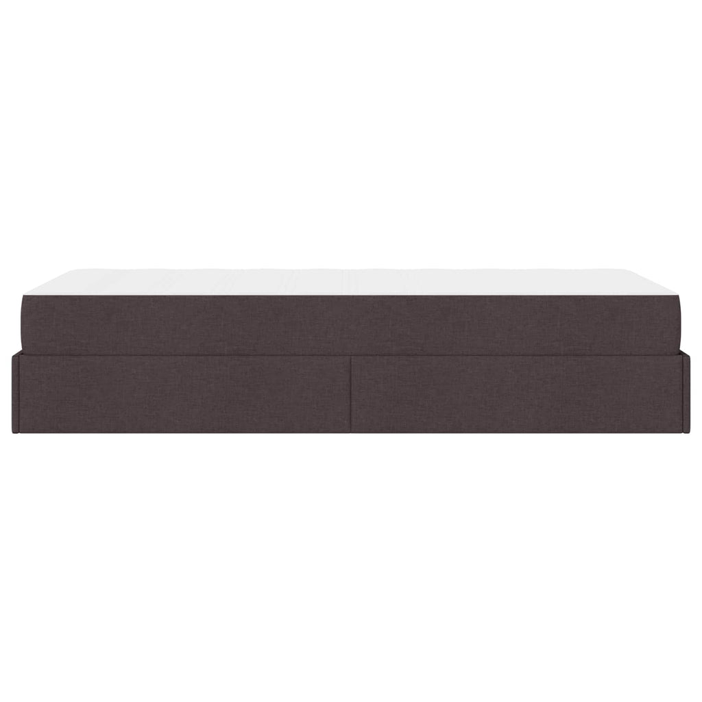 Estructura de cama con colchón 2 pcs Canela tela