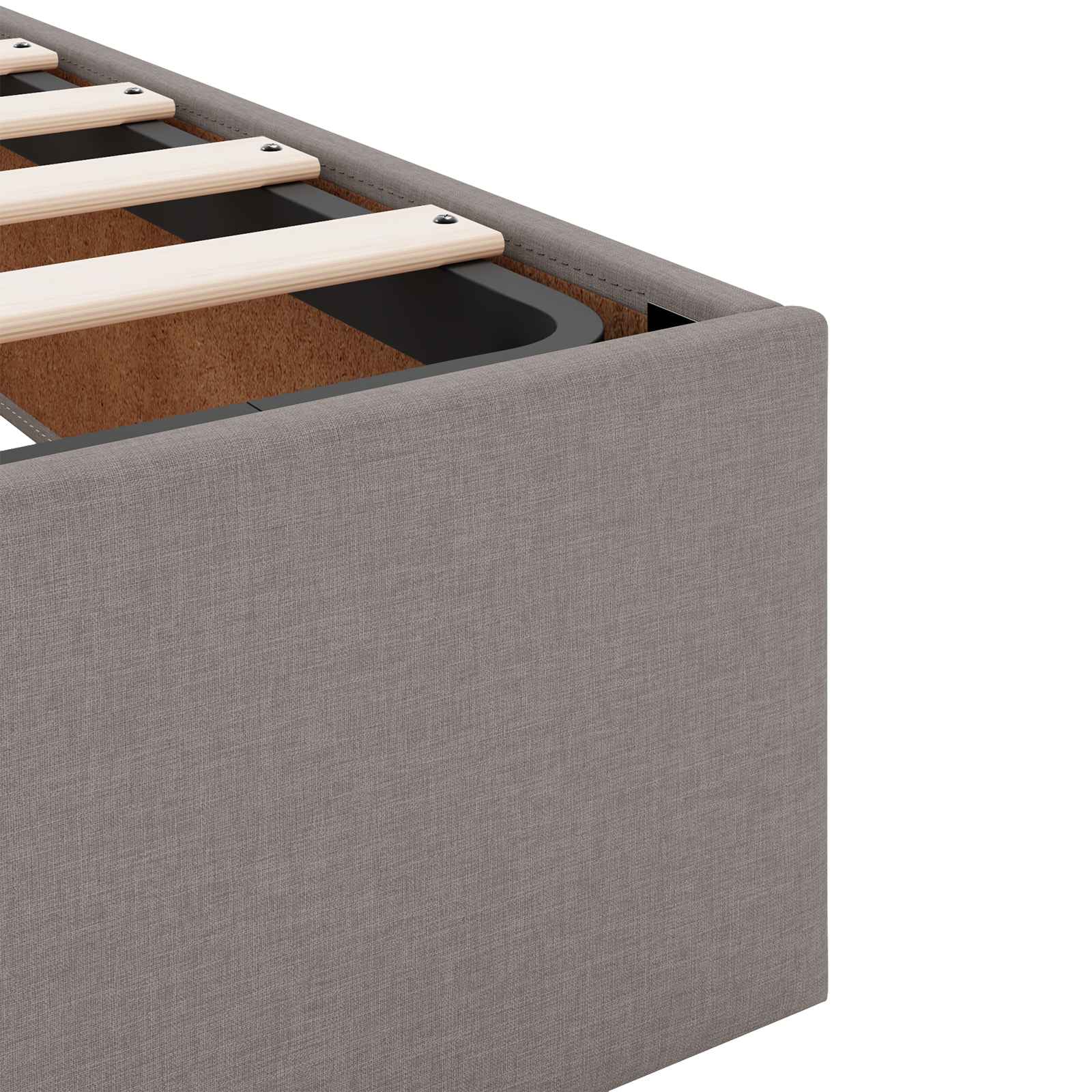 Estructura de cama con colchón 2 pcs Taupé tela