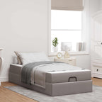 Estructura de cama con colchón 2 pcs Taupé tela