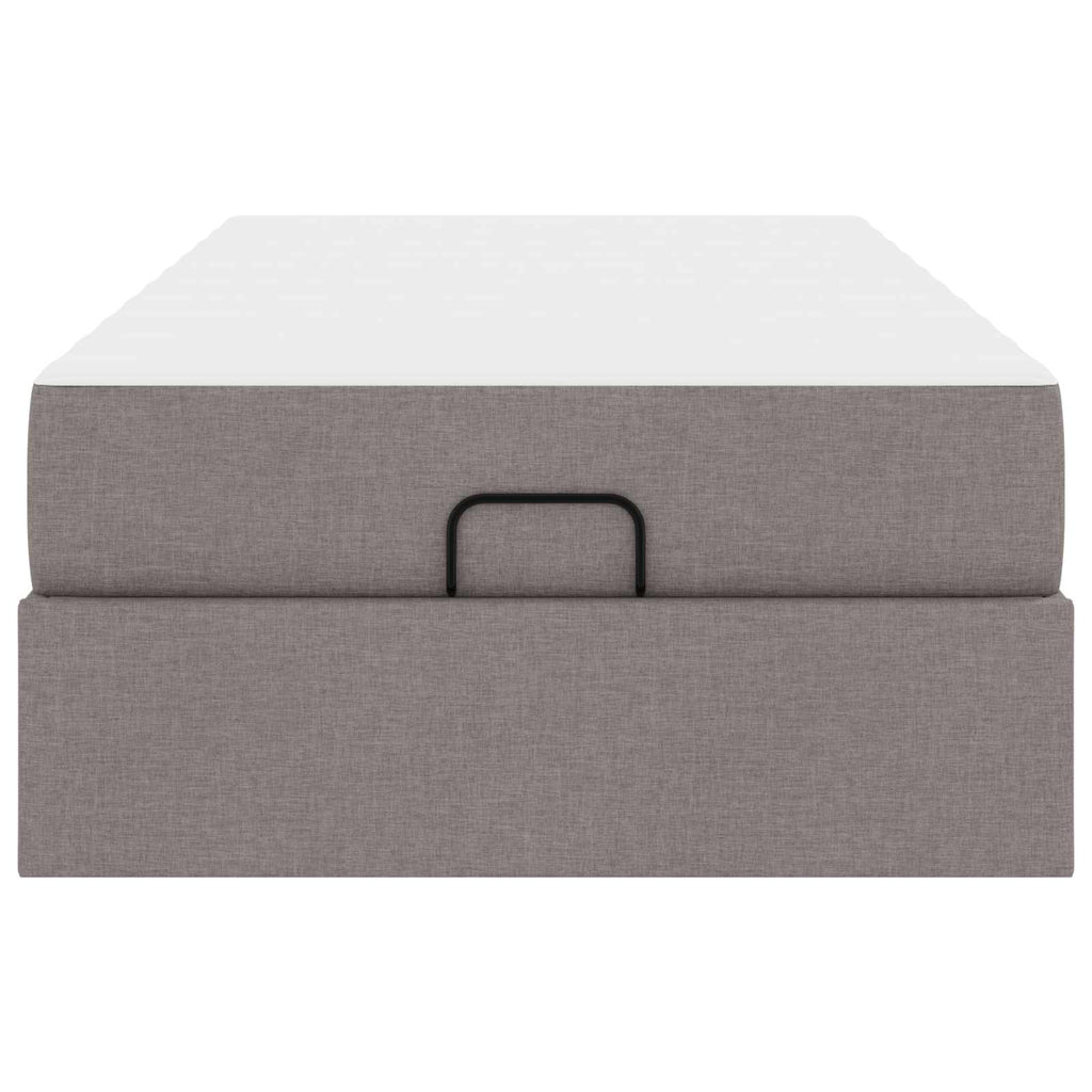 Estructura de cama con colchón 2 pcs Taupé tela