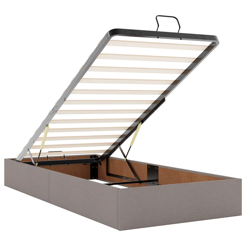 Estructura de cama con colchón 2 pcs Taupé tela