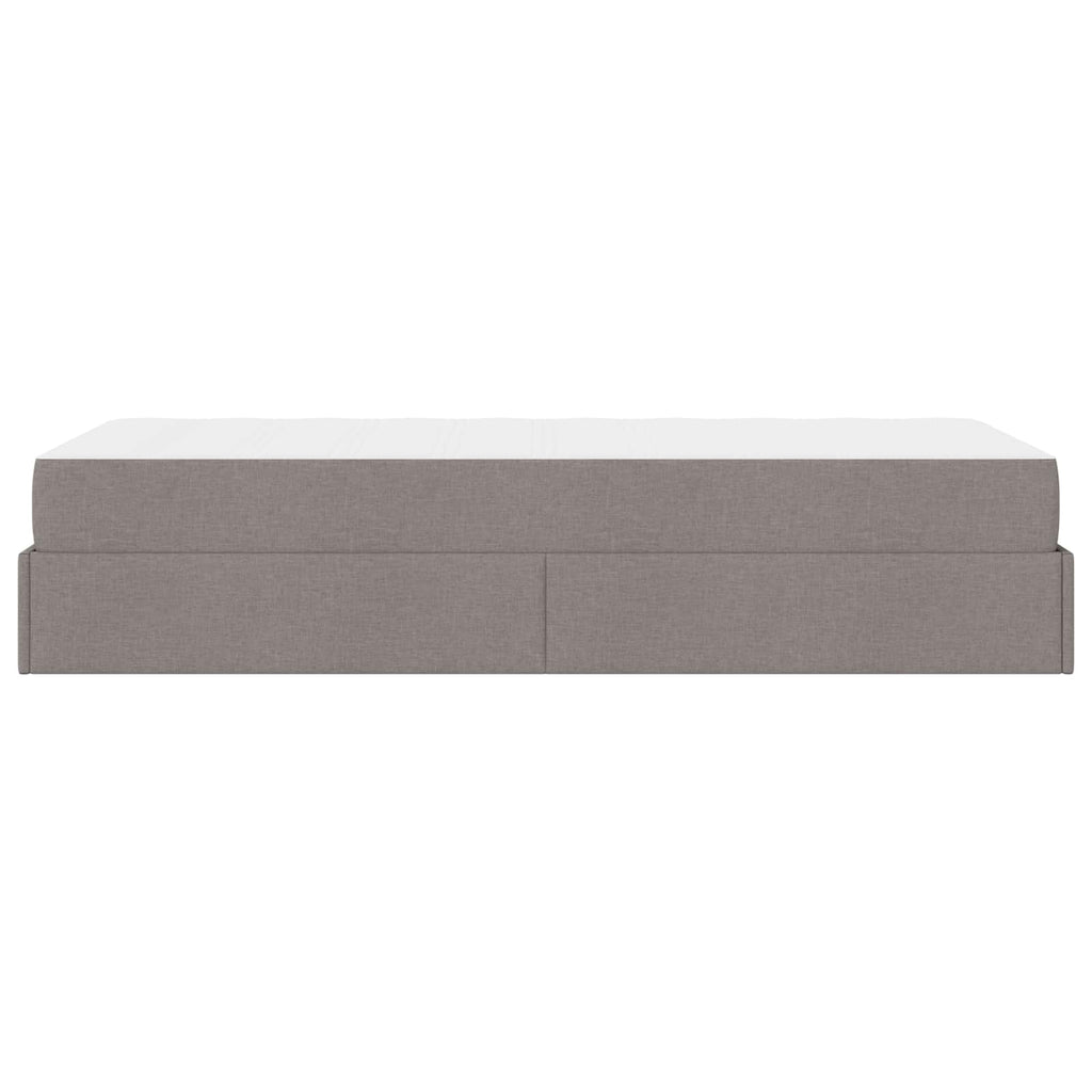 Estructura de cama con colchón 2 pcs Taupé tela