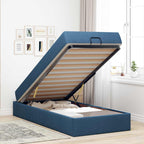 Estructura de cama con colchón 2 pcs Azul tela
