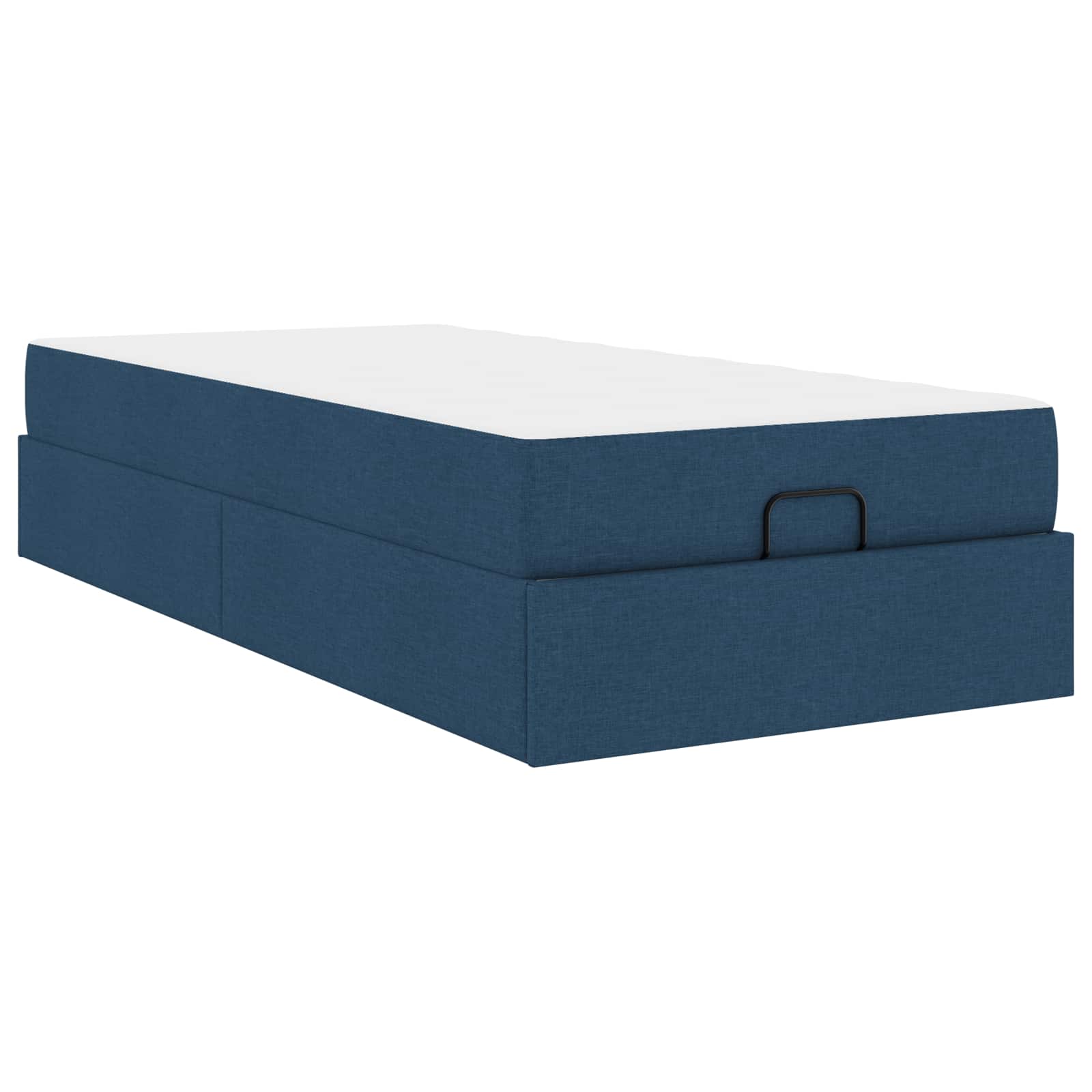 Estructura de cama con colchón 2 pcs Azul tela