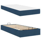 Estructura de cama con colchón 2 pcs Azul tela