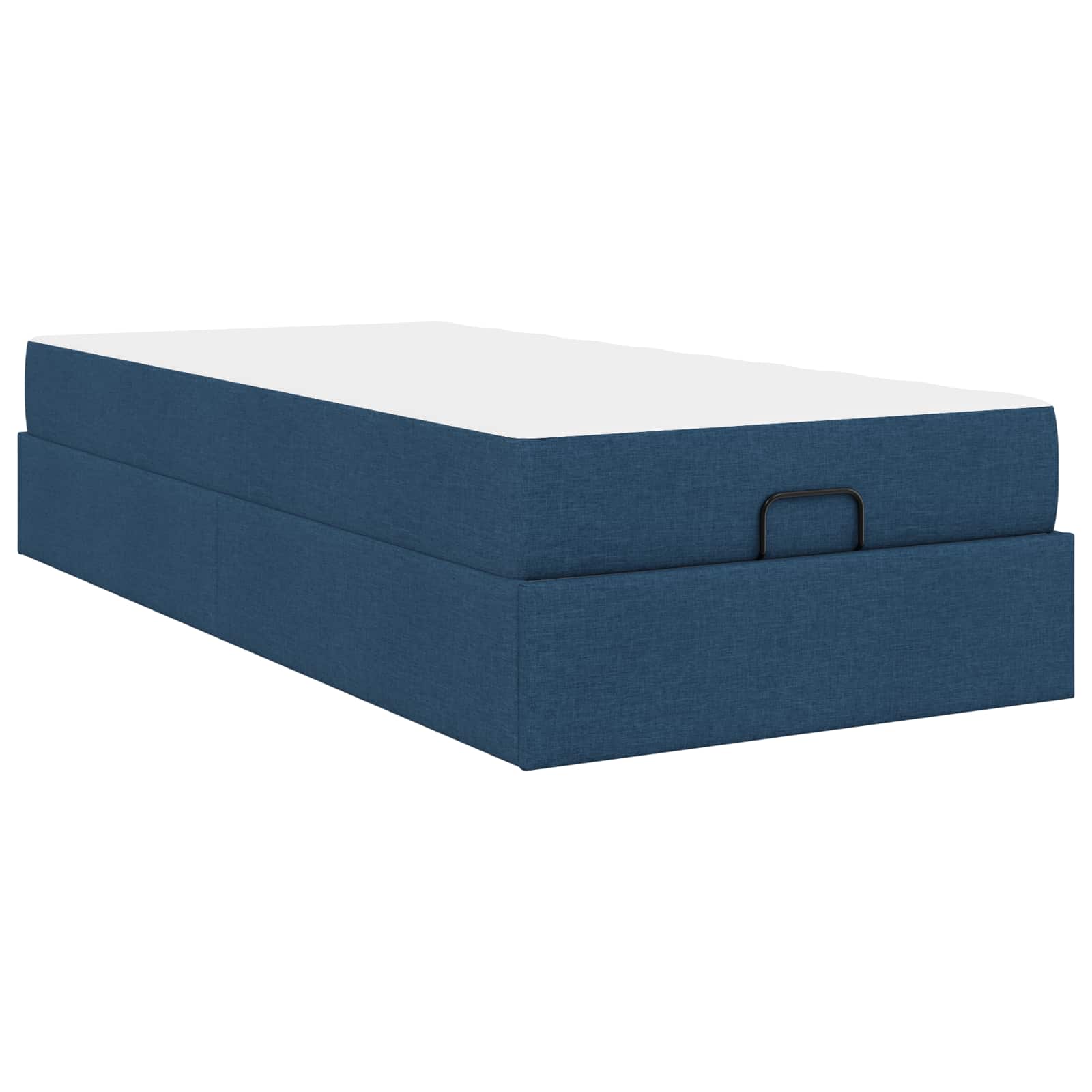 Estructura de cama con colchón 2 pcs Azul tela