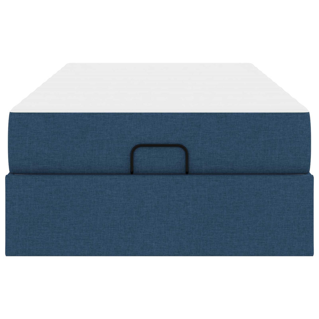 Estructura de cama con colchón 2 pcs Azul tela