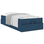 Estructura de cama con colchón 2 pcs Azul tela