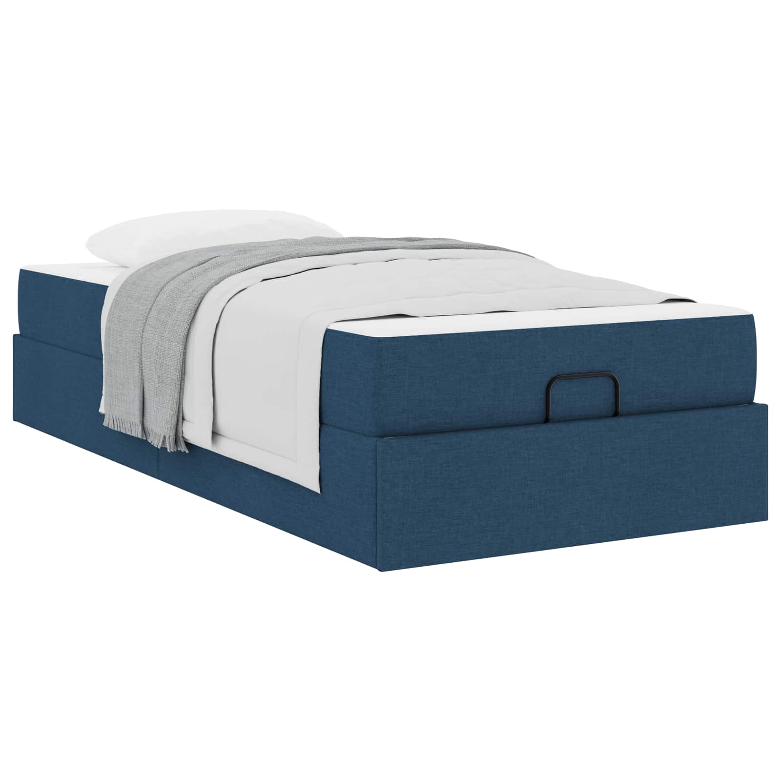 Estructura de cama con colchón 2 pcs Azul tela