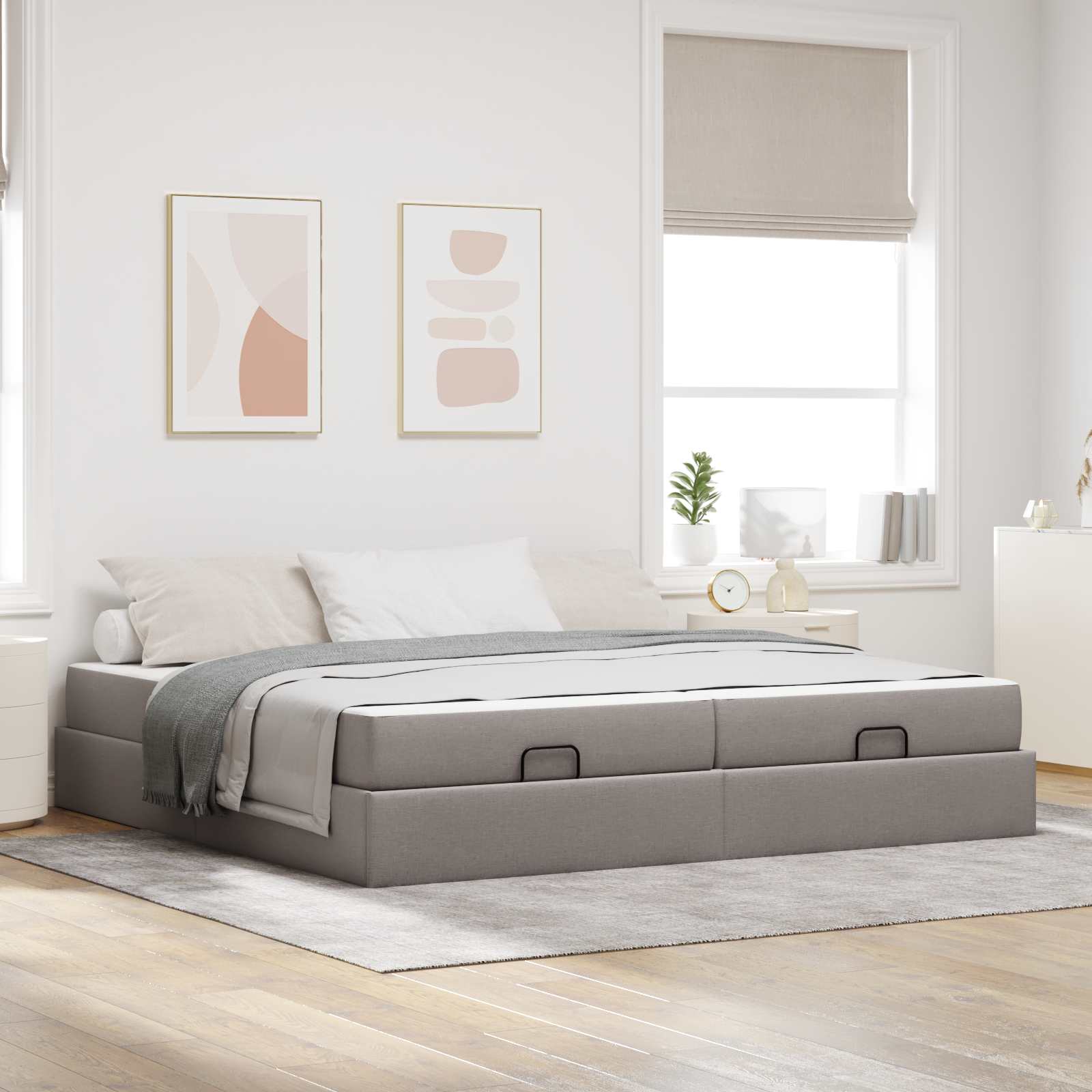 Estructura de cama con colchón con colchón 2 pcs Azul tela