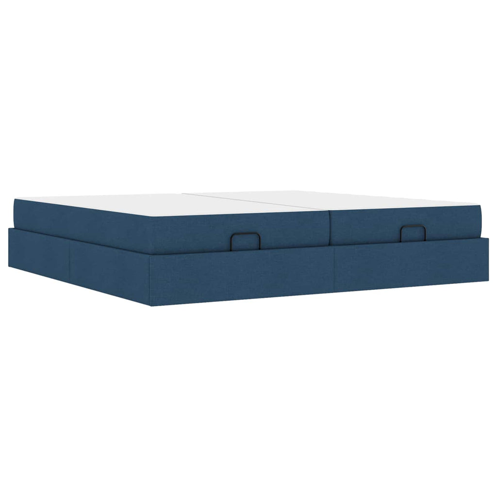 Estructura de cama con colchón con colchón 2 pcs Azul tela