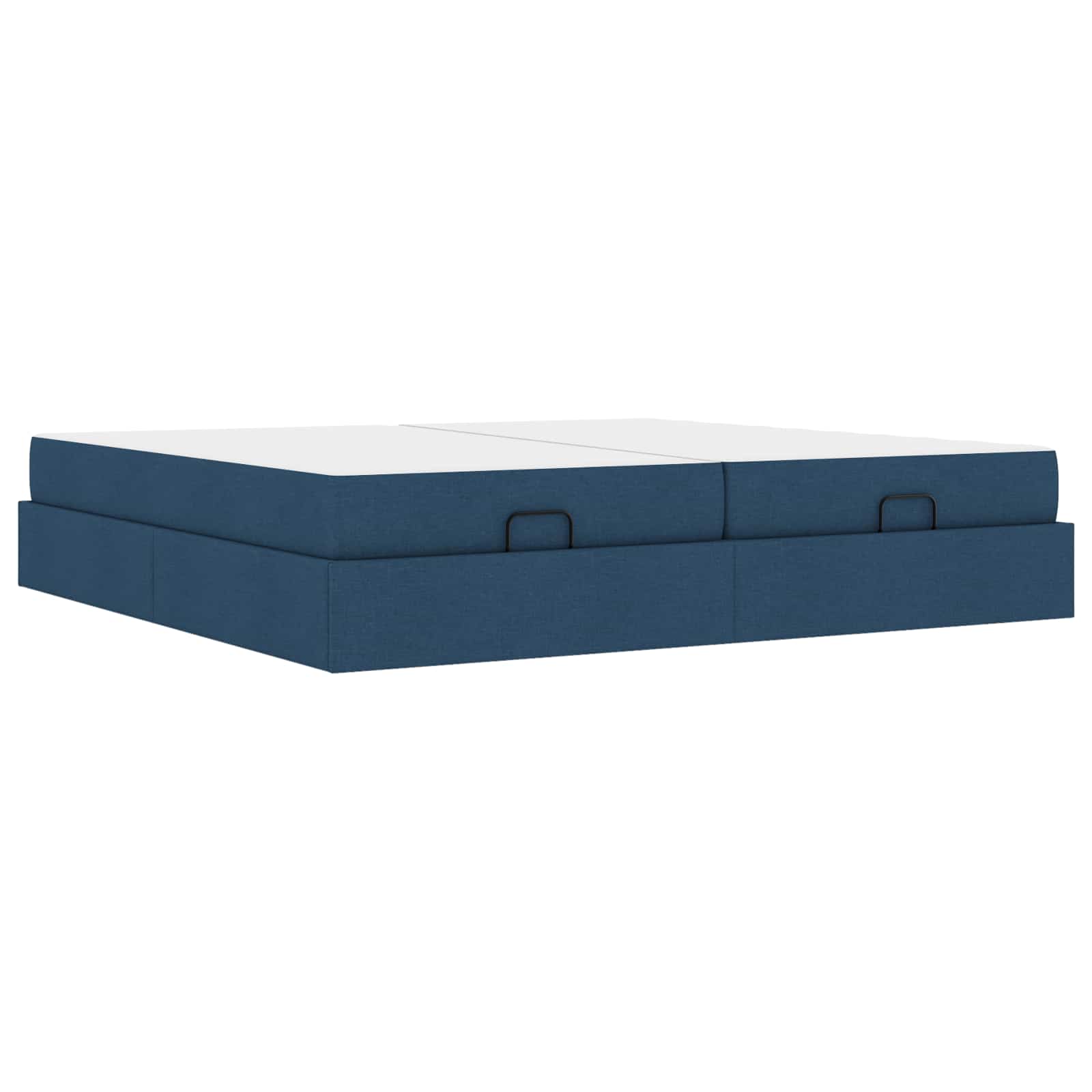 Estructura de cama con colchón con colchón 2 pcs Azul tela