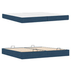 Estructura de cama con colchón con colchón 2 pcs Azul tela