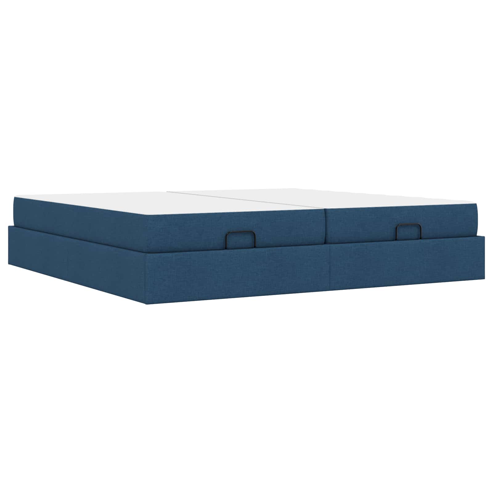 Estructura de cama con colchón con colchón 2 pcs Azul tela