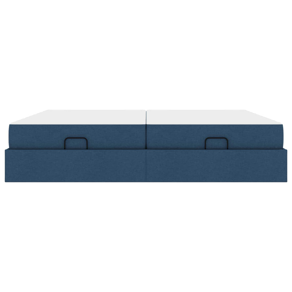 Estructura de cama con colchón con colchón 2 pcs Azul tela