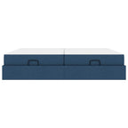 Estructura de cama con colchón con colchón 2 pcs Azul tela