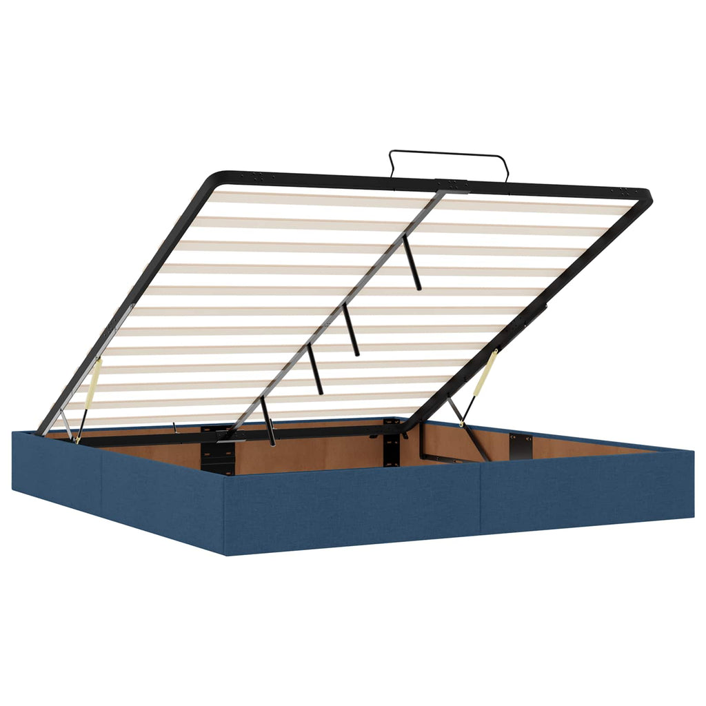Estructura de cama con colchón con colchón 2 pcs Azul tela