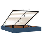 Estructura de cama con colchón con colchón 2 pcs Azul tela