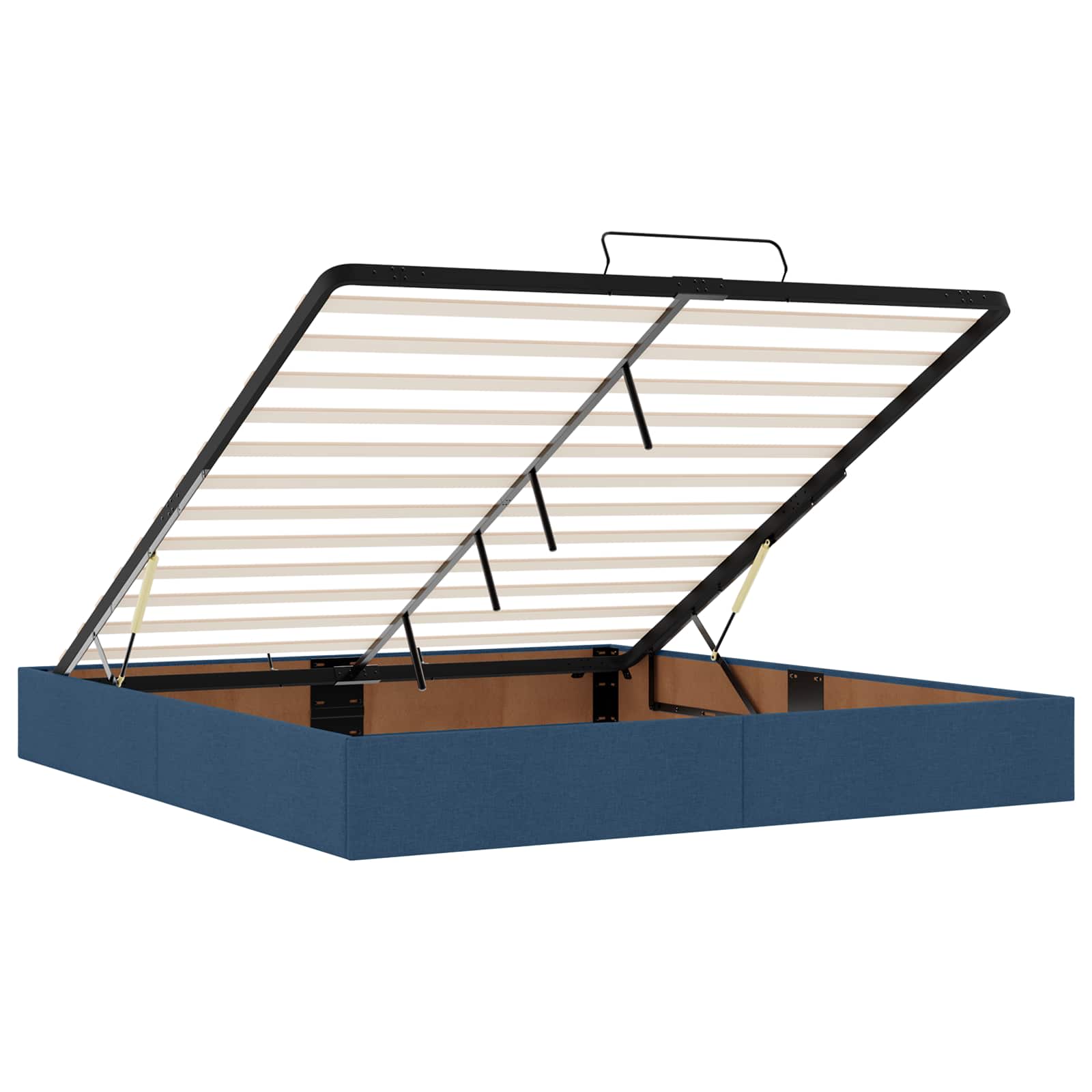 Estructura de cama con colchón con colchón 2 pcs Azul tela