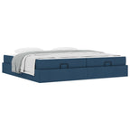Estructura de cama con colchón con colchón 2 pcs Azul tela