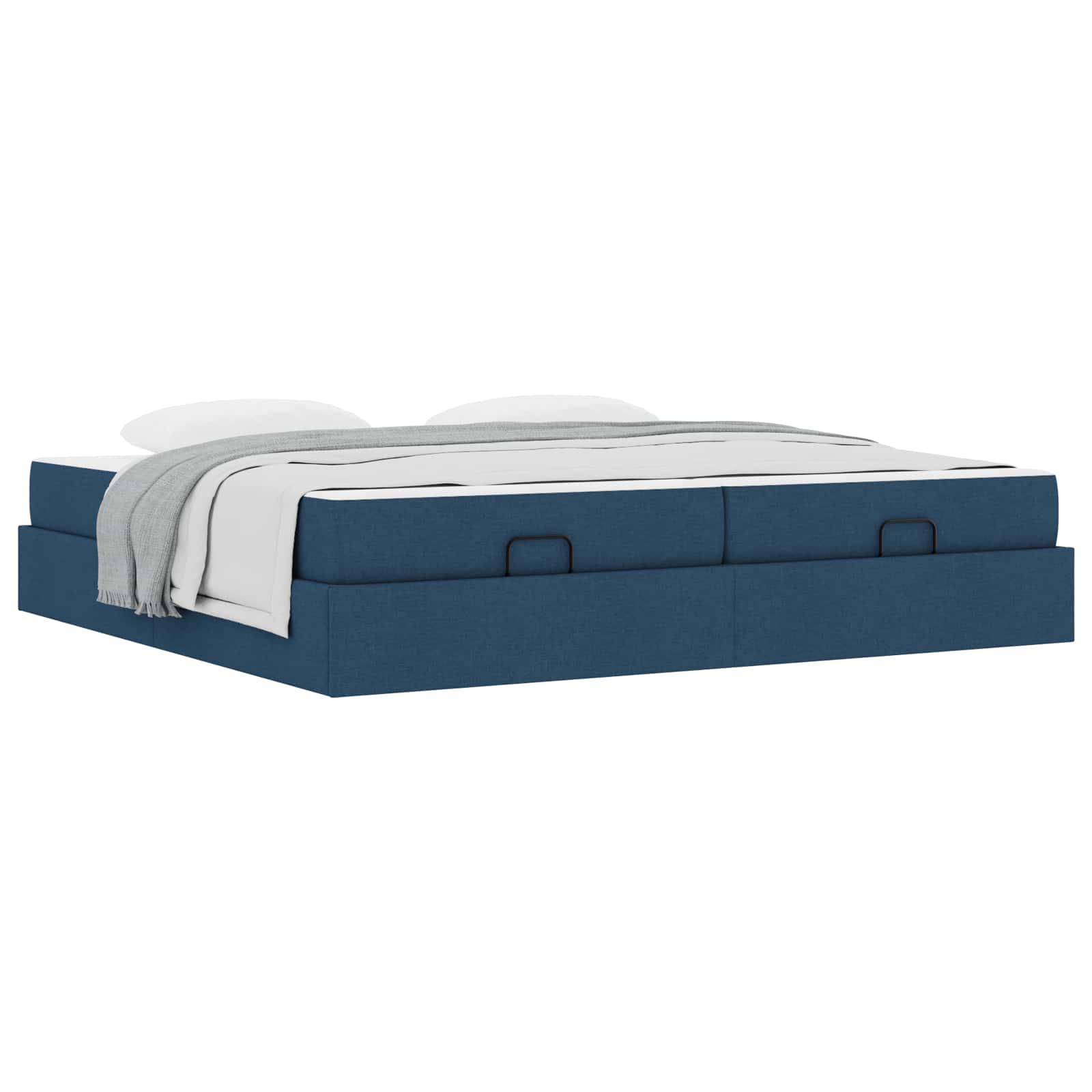 Estructura de cama con colchón con colchón 2 pcs Azul tela