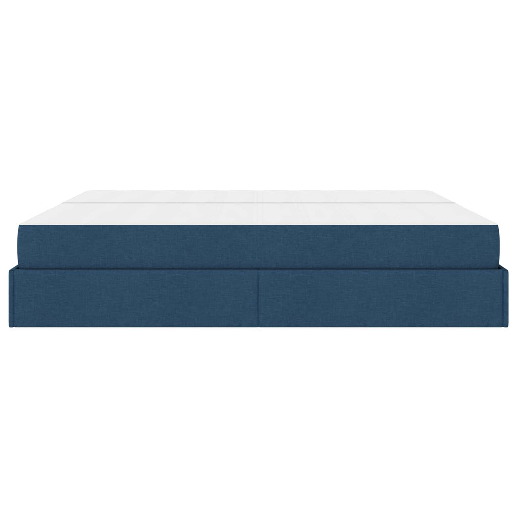 Estructura de cama con colchón con colchón 2 pcs Azul tela