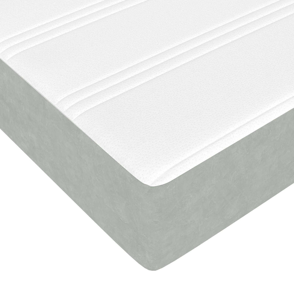 Estructura de cama con colchón 2 pcs Gris claro Terciopelo