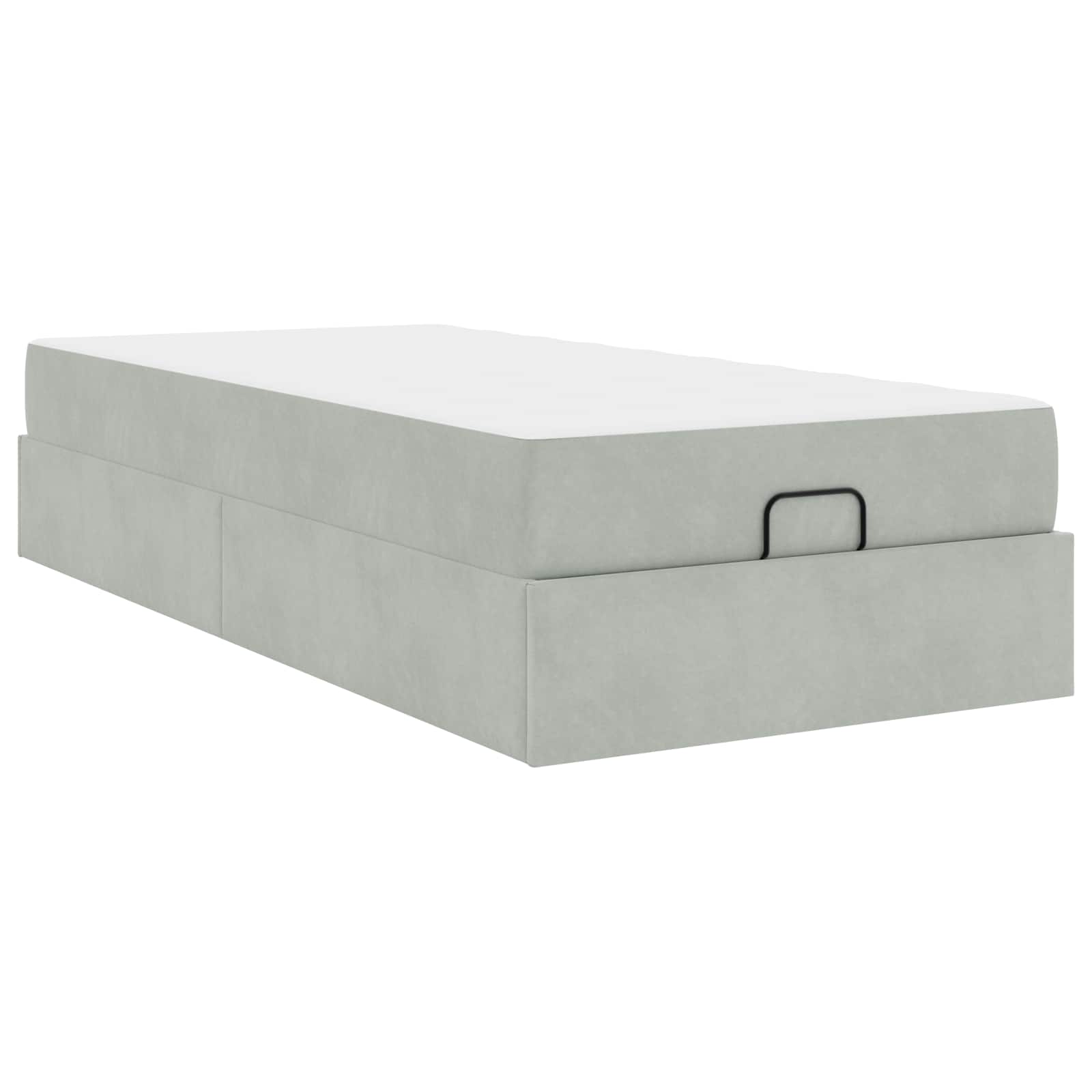Estructura de cama con colchón 2 pcs Gris claro Terciopelo