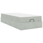 Estructura de cama con colchón 2 pcs Gris claro Terciopelo