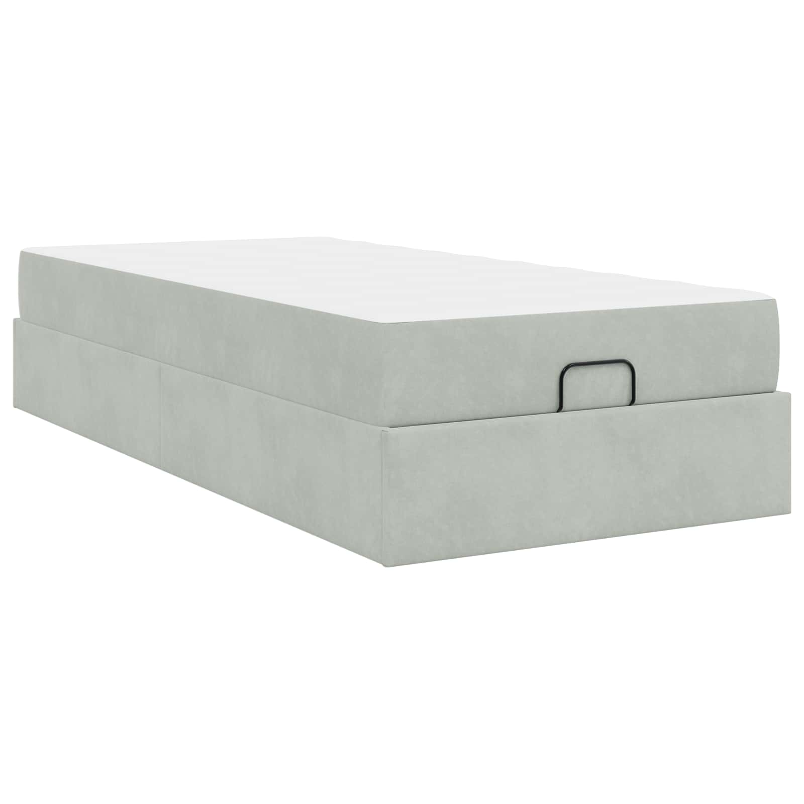 Estructura de cama con colchón 2 pcs Gris claro Terciopelo