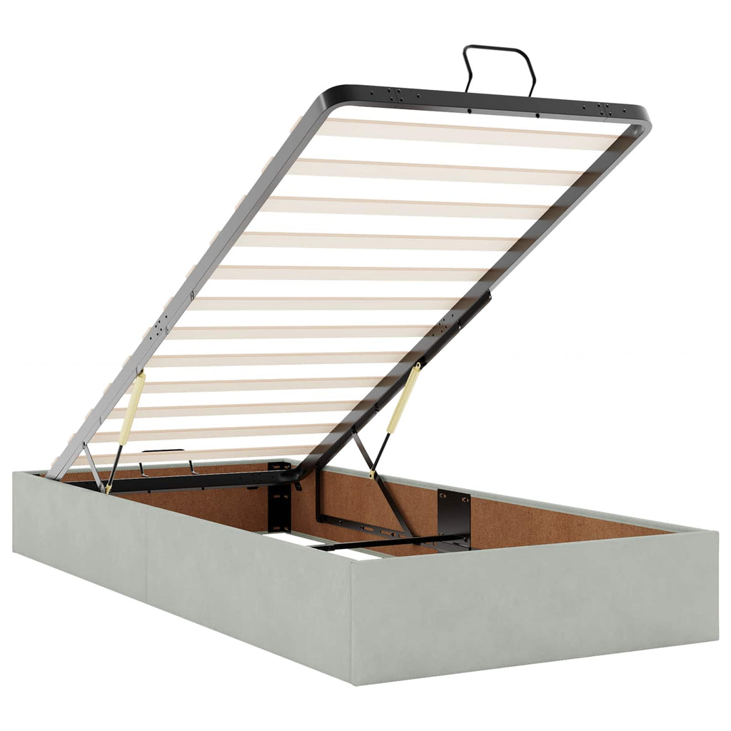 Estructura de cama con colchón 2 pcs Gris claro Terciopelo