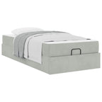 Estructura de cama con colchón 2 pcs Gris claro Terciopelo