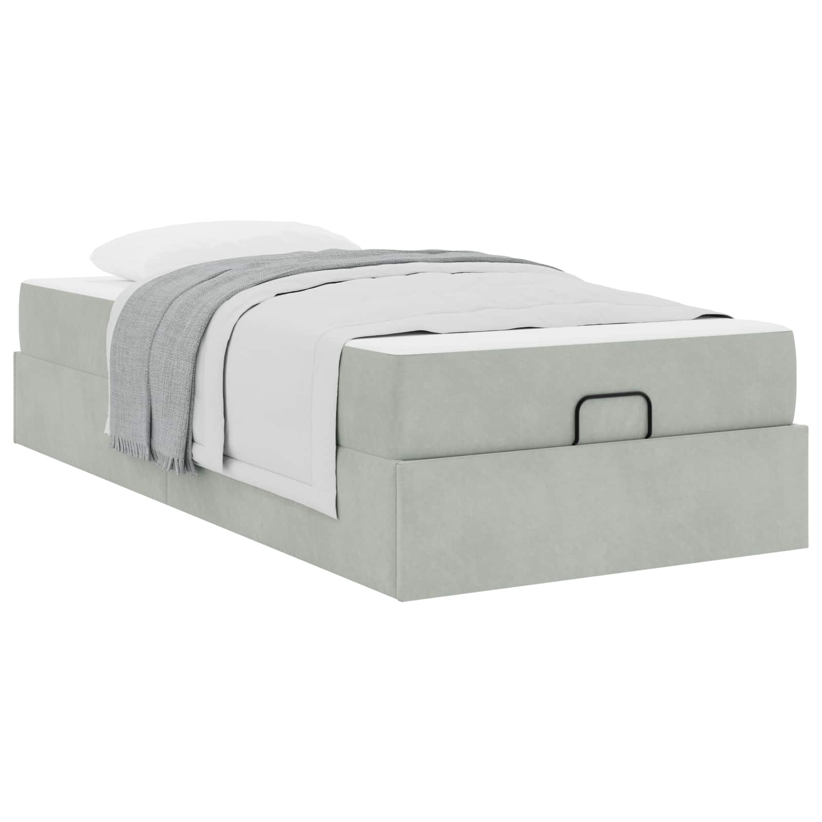 Estructura de cama con colchón 2 pcs Gris claro Terciopelo