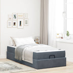Estructura de cama con colchón 2 pcs Gris Tenue Terciopelo