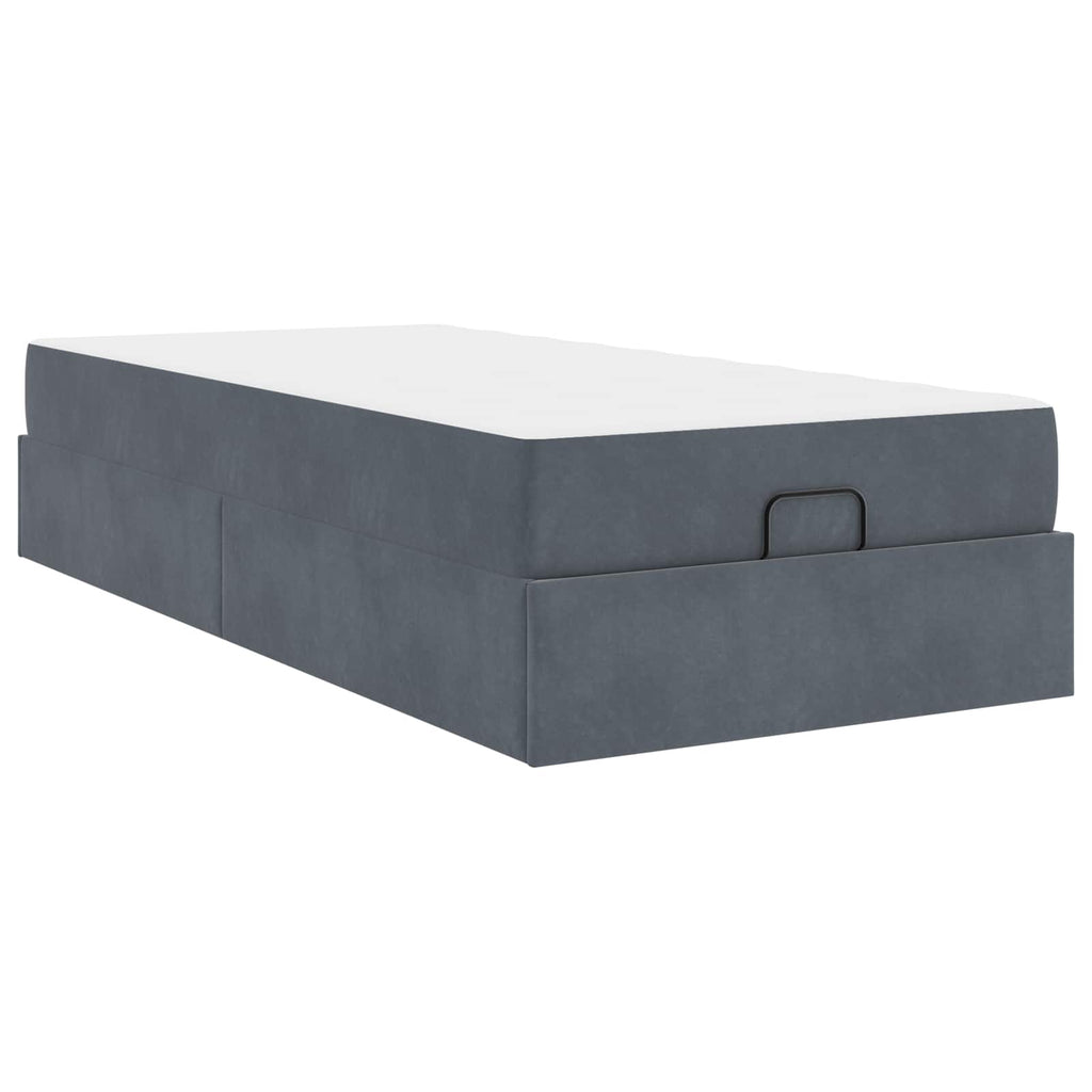 Estructura de cama con colchón 2 pcs Gris Tenue Terciopelo