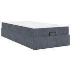 Estructura de cama con colchón 2 pcs Gris Tenue Terciopelo
