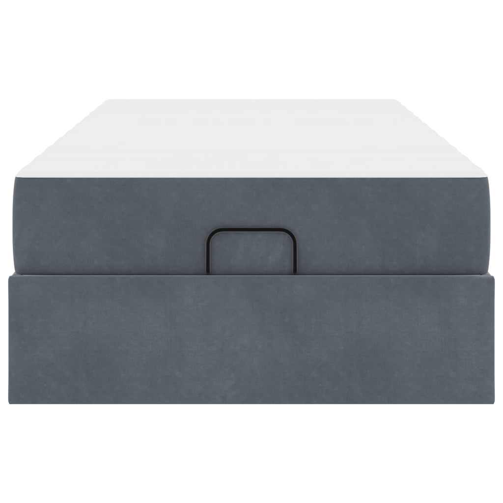 Estructura de cama con colchón 2 pcs Gris Tenue Terciopelo