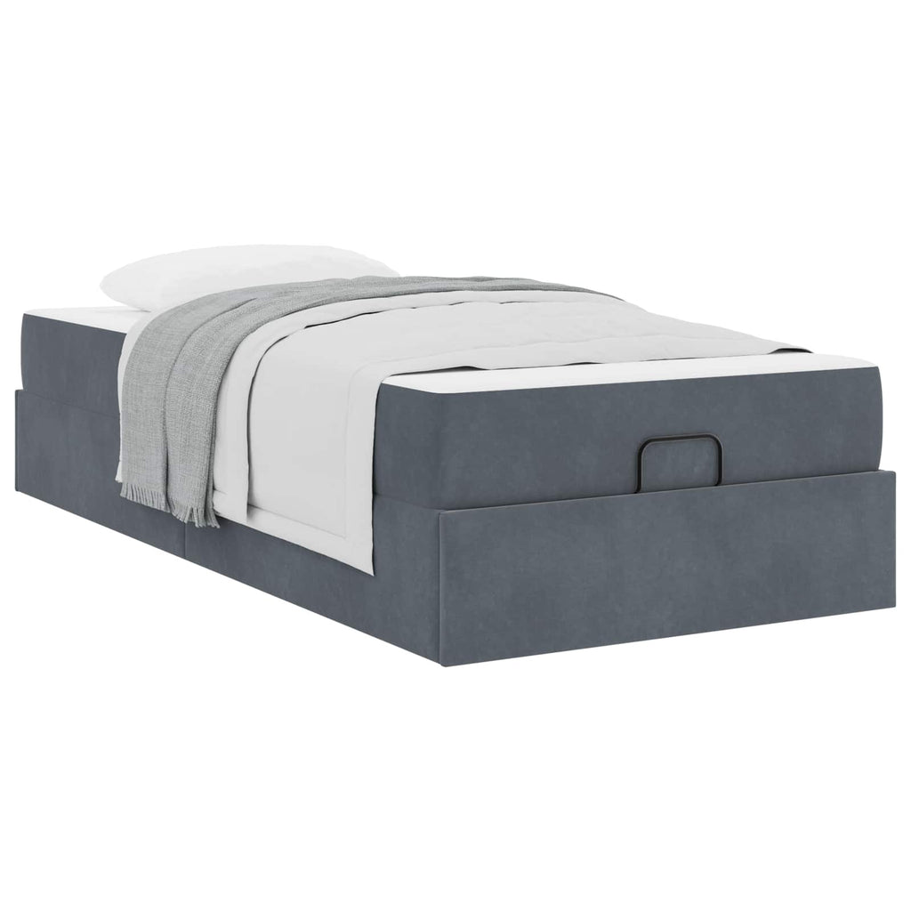 Estructura de cama con colchón 2 pcs Gris Tenue Terciopelo