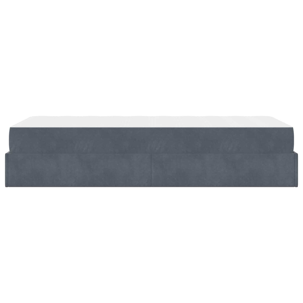 Estructura de cama con colchón 2 pcs Gris Tenue Terciopelo