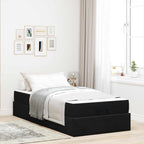 Estructura de cama con colchón 2 pcs Negro Terciopelo
