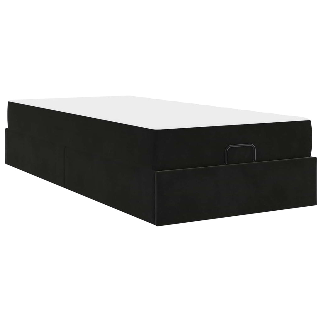 Estructura de cama con colchón 2 pcs Negro Terciopelo