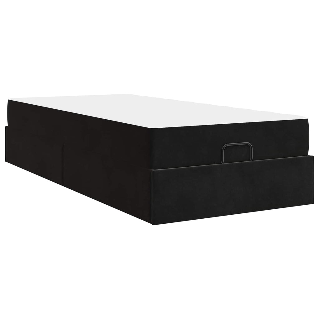 Estructura de cama con colchón 2 pcs Negro Terciopelo