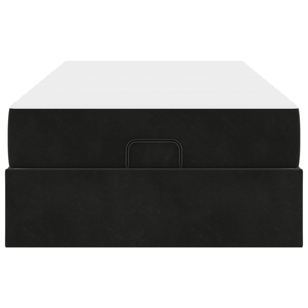 Estructura de cama con colchón 2 pcs Negro Terciopelo