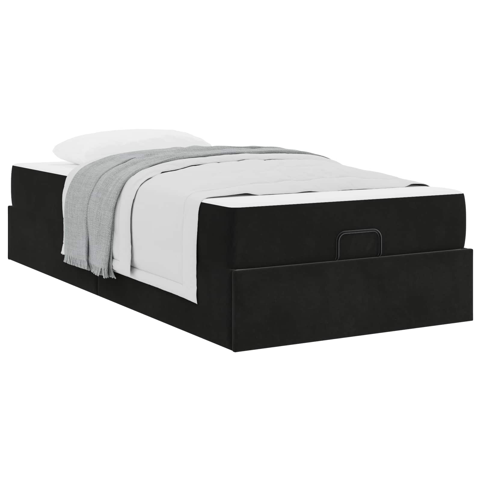 Estructura de cama con colchón 2 pcs Negro Terciopelo