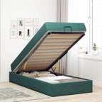Estructura de cama con colchón 2 pcs Verde Terciopelo