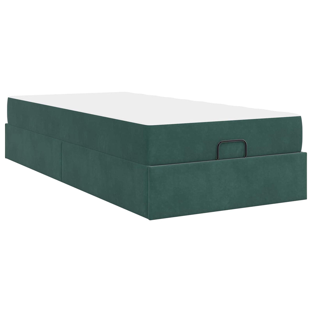 Estructura de cama con colchón 2 pcs Verde Terciopelo