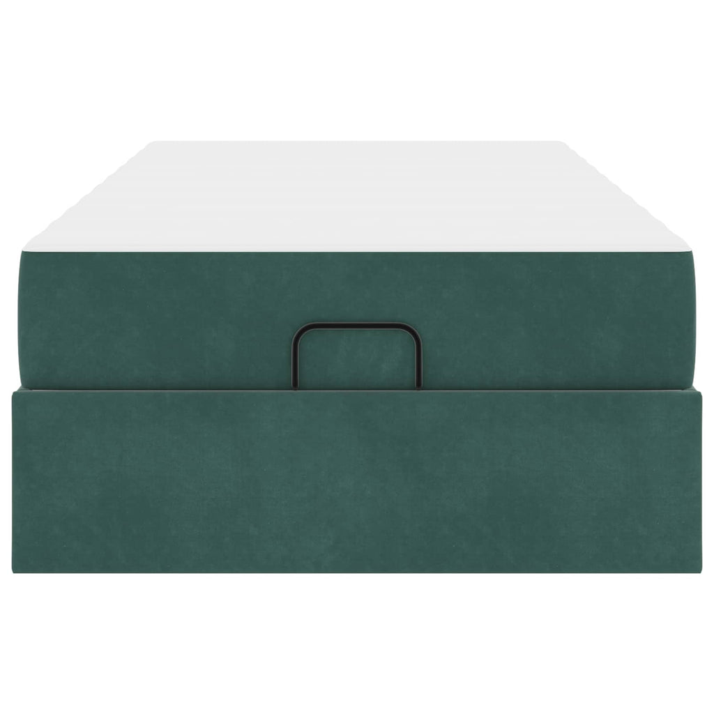 Estructura de cama con colchón 2 pcs Verde Terciopelo