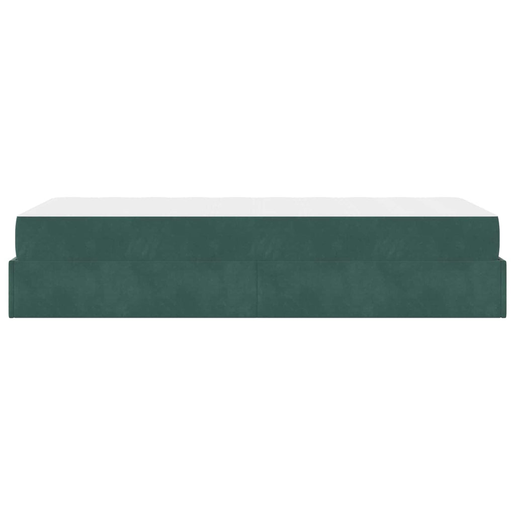 Estructura de cama con colchón 2 pcs Verde Terciopelo