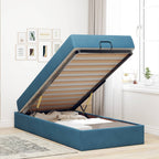 Estructura de cama con colchón 2 pcs Azul Terciopelo