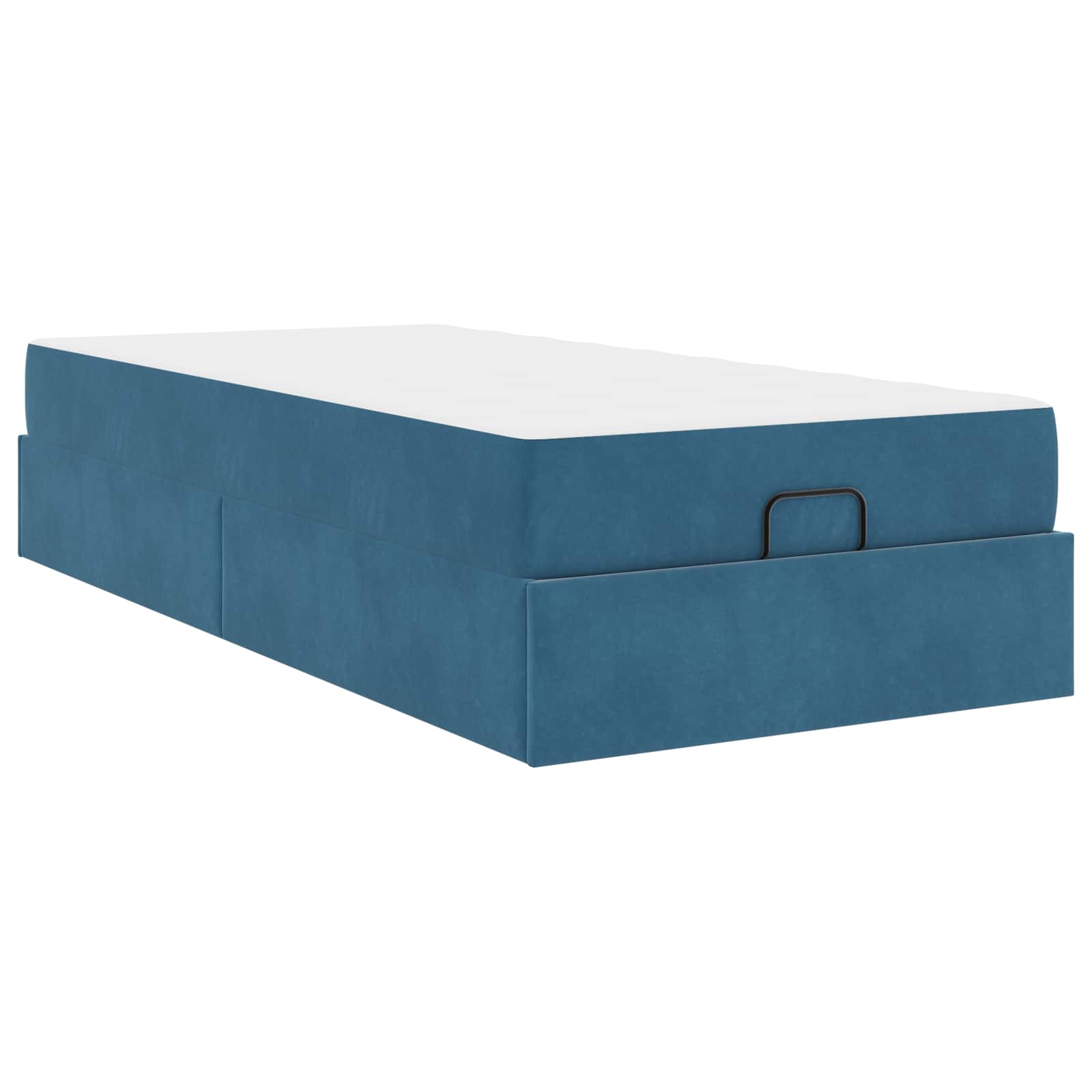 Estructura de cama con colchón 2 pcs Azul Terciopelo